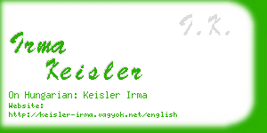 irma keisler business card